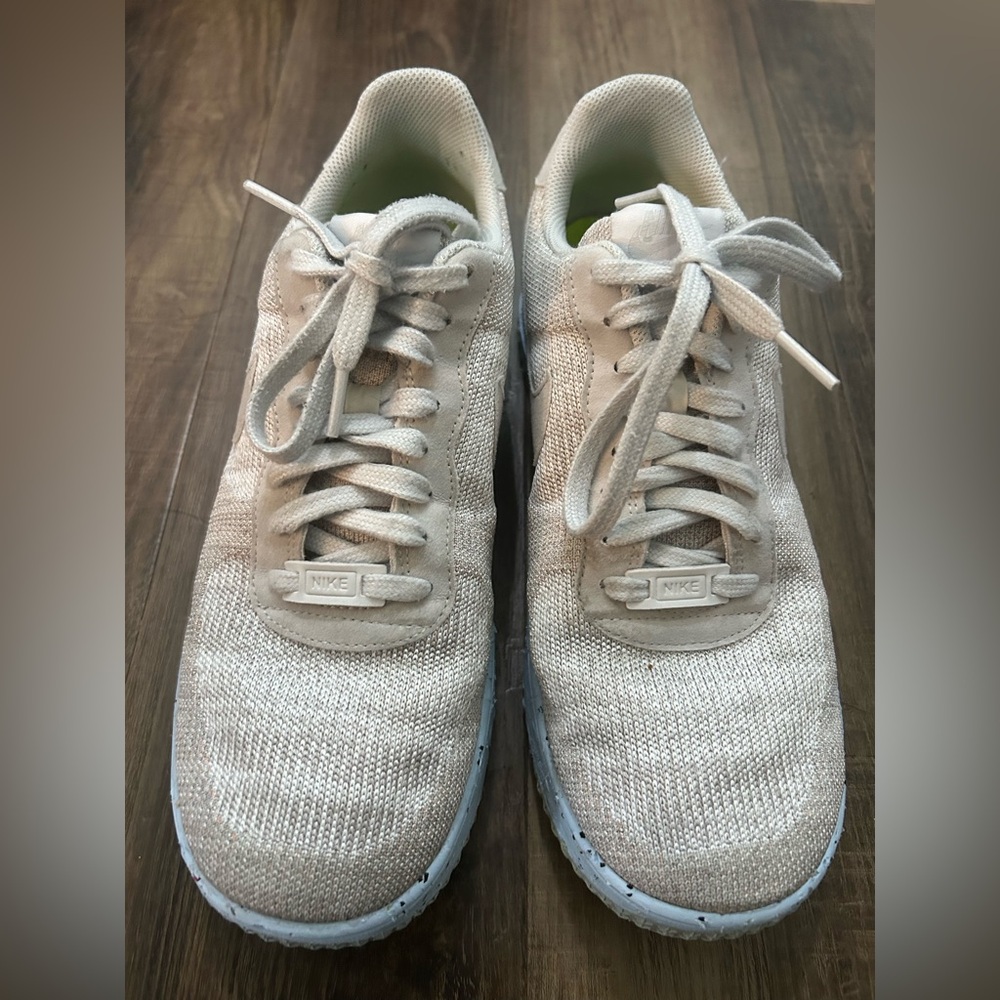 Nike Air Force 1 Crater Flyknit Shoes Mens Size 10 tan natural DC4831-101